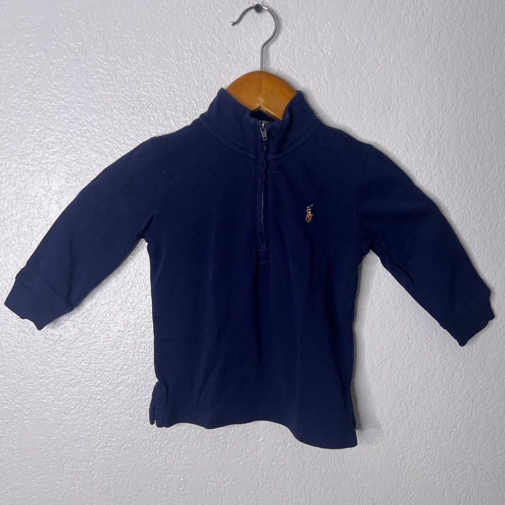 Ralph Lauren Kids 24M Cotton Interlock 1/4 Zip Pullover Sweater Lot of 2 - Picture 4 of 9